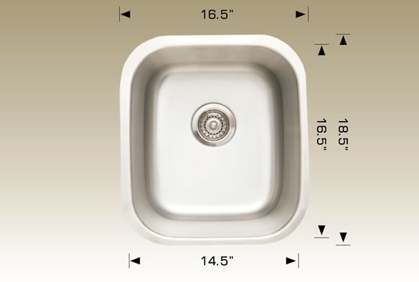 207007 Undermount Single Bowl Stainless Steel Kitchen Sink