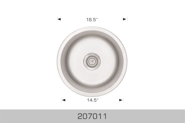 207011 Undermount Single Bowl Stainless Steel Kitchen Sink