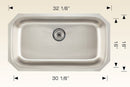 207026 Undermount Stainless Steel Kitchen Sink