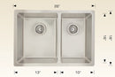 208020 Undermount Double Bowl Stainless Steel Kitchen Sink