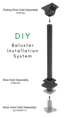 STAIR BALUSTER  MSBLANK35B 1/2″SQ. PLAIN TUBULAR BAR 35″ – SATIN BLACK