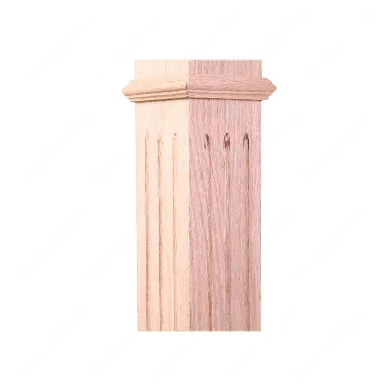 STAIR NEWEL POST PF101 F1 Fluted 3 1/2” Red Oak