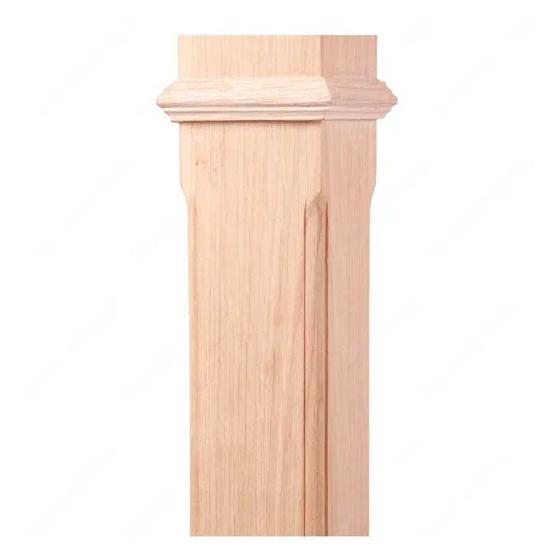 STAIR NEWEL POST PF102 F2 Chamfer 3 1/2” Red Oak