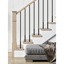 STAIR BALUSTER SHOE PS12712B 1/2″SQ. TALL MODERN STEEL SHOE 1″W X 7 1/2″H – SATIN BLACK