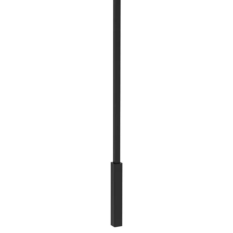 STAIR BALUSTER SHOE PS12712B 1/2″SQ. TALL MODERN STEEL SHOE 1″W X 7 1/2″H – SATIN BLACK