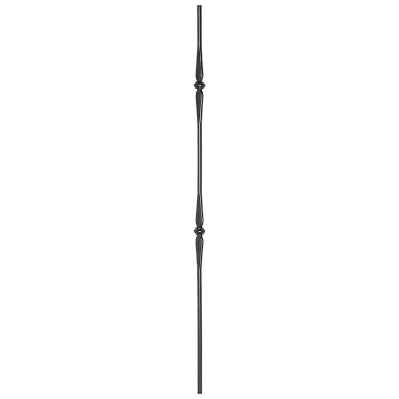 STAIR BALUSTER PT64I2T14B 9/16″ROUND DOUBLE COLLAR TUBULAR PICKET 44″ – SATIN BLACK