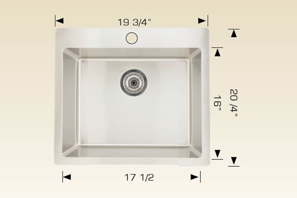 T208023 Drop-In Single Bowl Stainless Steel Kitchen Sink