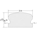 WH3113163HM REGAL HARD MAPLE HANDRAIL 3″ X 1 13/16″ X 12 FT.